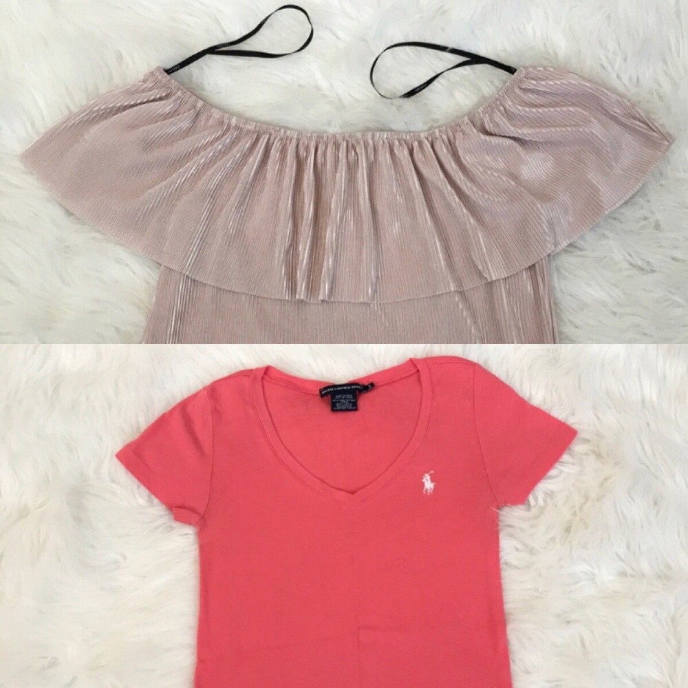 Pink Ralph Lauren Shirt & F21 Shirt